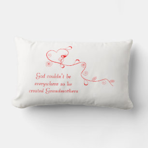 God Created Grandmothers-Red Heart on a String Lumbar Pillow