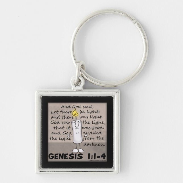 God Created Light-Genesis-Candlestick Character Keychain (Front)