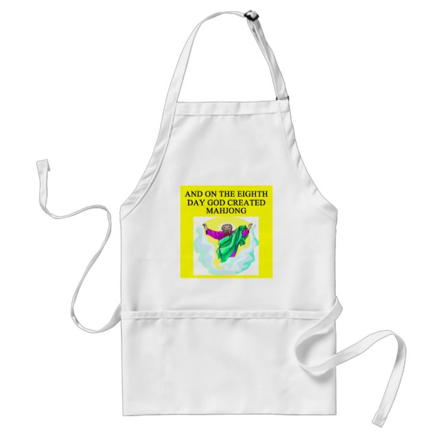 god created mahjong adult apron (Front)