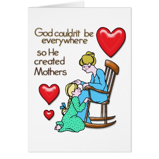 God Created Mothers Cards (Front)