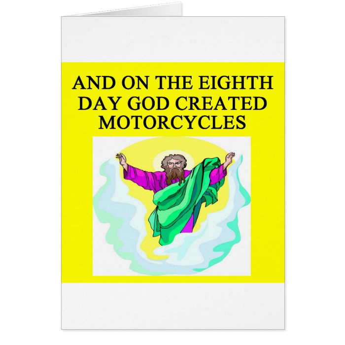 god created motorcycles greeting card