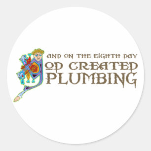 God Created Plumbing Classic Round Sticker