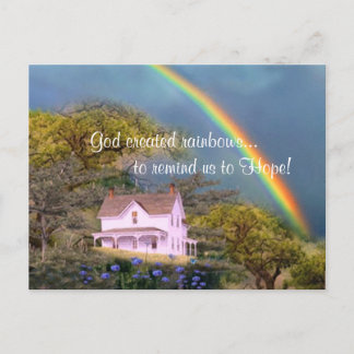 God created rainbows... postcard