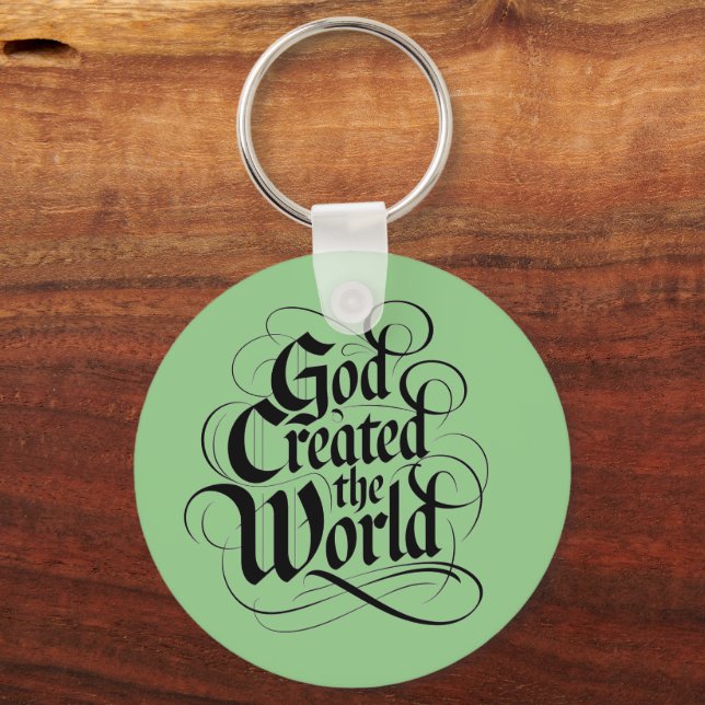God Created the World Keychain (Front)