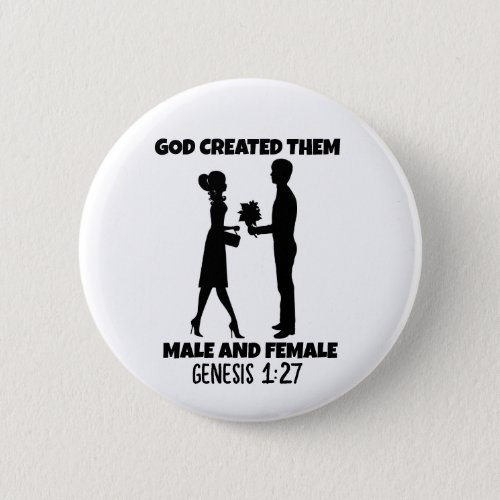 GOD CREATED THEM MALE AND FEMALE BUTTONS