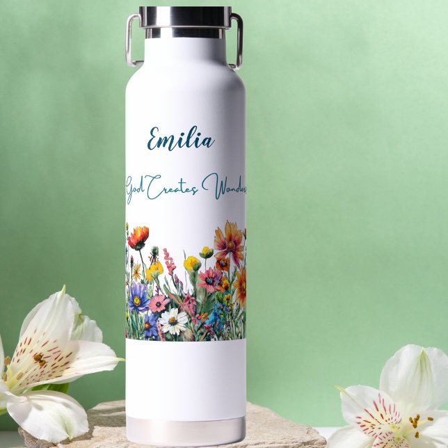 God Creates Wonders Personalized Water Bottle 22oz (God Creates Wonders
a beautiful testament to life's vibrant journey.  Carry it with you wherever you)