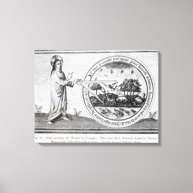 God Creating the World by Compass Canvas Print (Front)