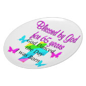 GOD DANCED THE DAY THIS 65TH BIRTHDAY DESIGN DINNER PLATE (Left Side)
