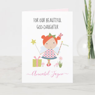 God-daughter birthday fairy girls whimsical card