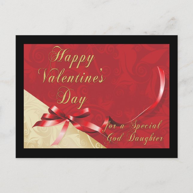 God Daughter Valentine Postcard (Front)