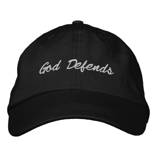 God Defends  Embroidered Baseball Cap (Front)