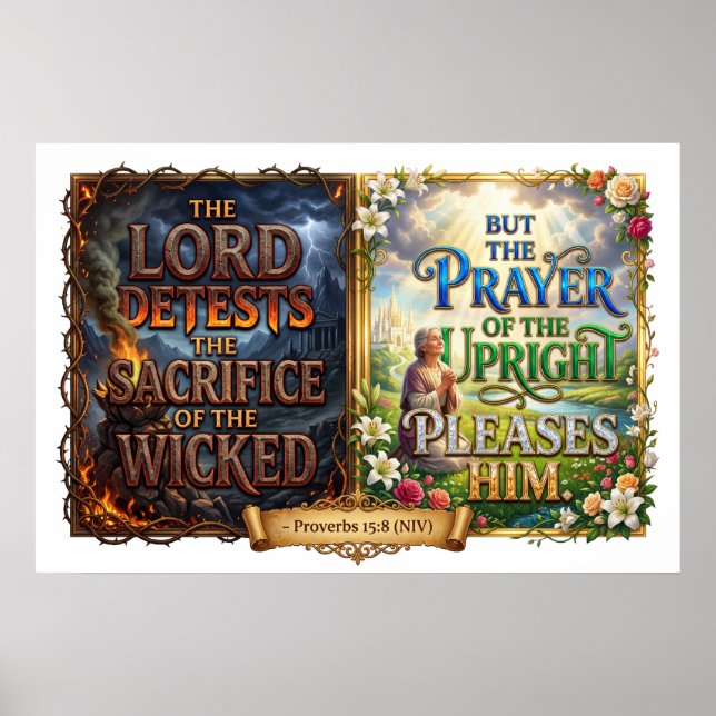 God Delights In Upright Prayers But Rejects Wicked Poster (Front)