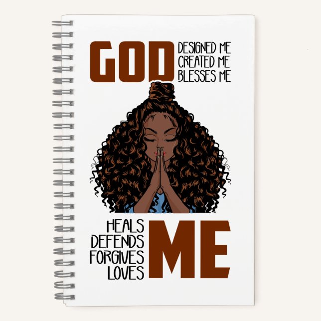 God designed, created, blesses, heals, defends, fo notebook (Front)