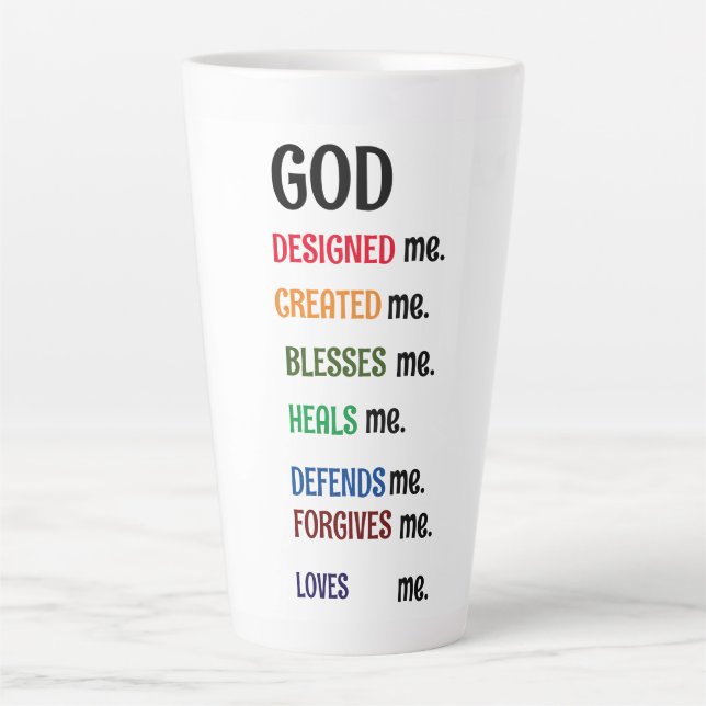 "GOD DESIGNED ME"  Collection Latte Mug (Front)