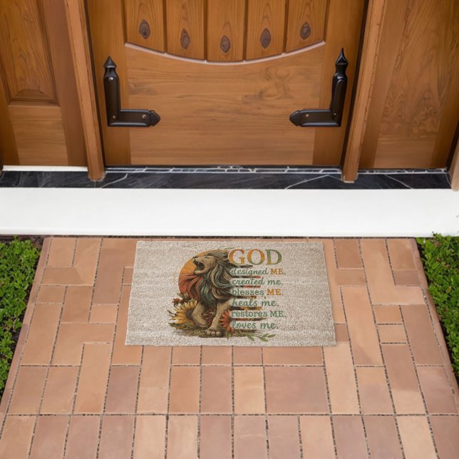 God Designed Me...  Fiber Doormat (Insitu (Outdoor))