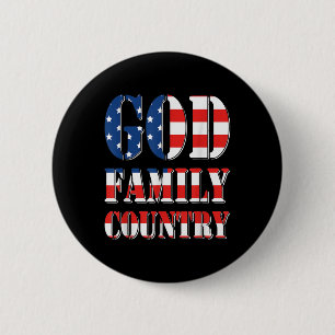 God Family Country America Us Flag Proud Memorial  Button