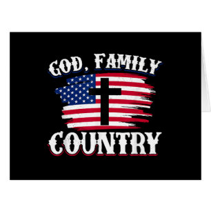God Family Country American Flag Cross Christian P Cards