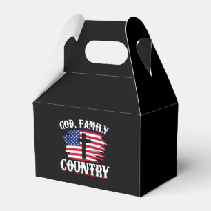 God Family Country American Flag Cross Christian P Favor Boxes