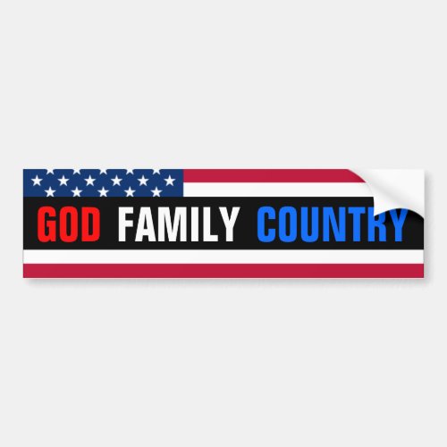 God Family Country Bumper Sticker
