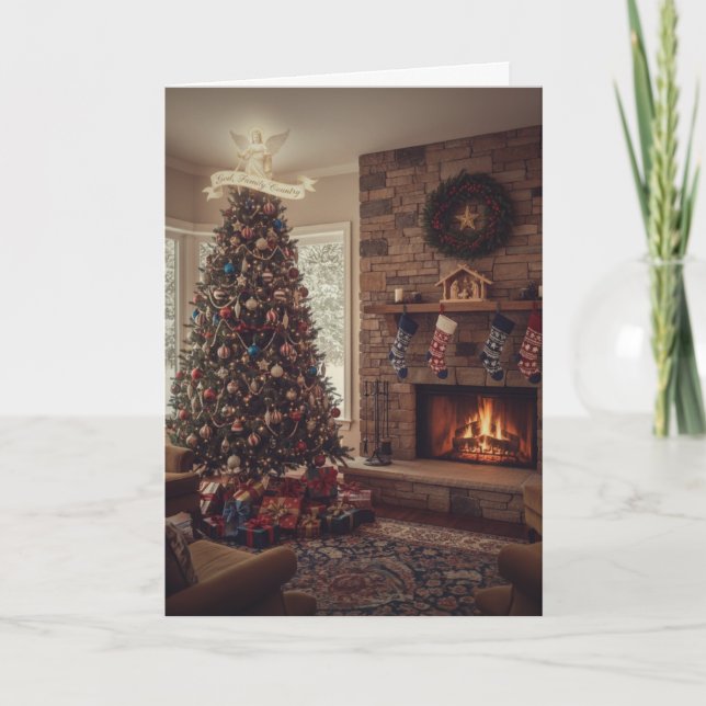 God, Family, Country Christmas Card (Front)