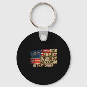God Family Country Dom In That Order For Suprters Keychain