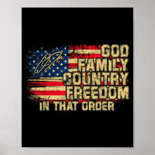 God Family Country Dom In That Order For Suprters Poster