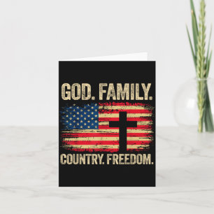 God Family Country Dom Usa Flag Cross Card