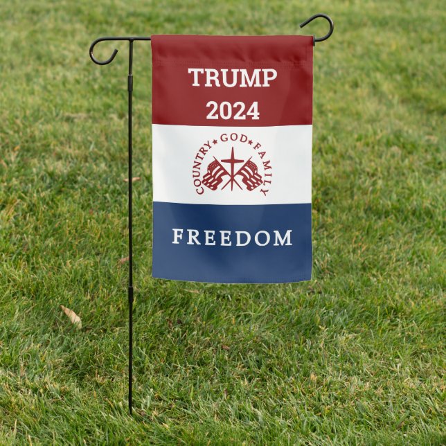 God Family Country Freedom Garden Flag (In SItu)