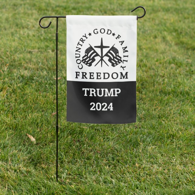 God Family Country Freedom Garden Flag (In SItu)