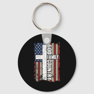 God Family Country Keychain