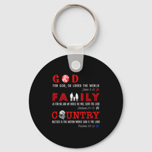 God Family Country Keychain