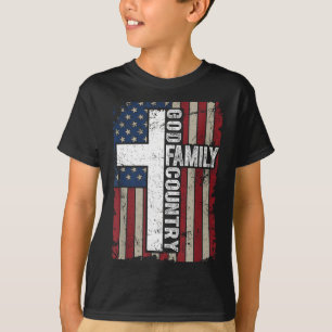 God Family Country Patriotic Christian Vintage Usa T-Shirt