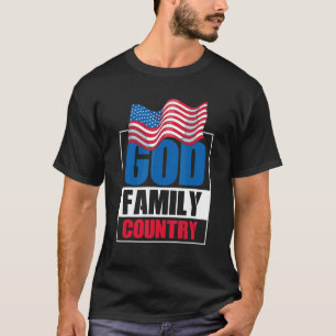 God Family Country Soldier Patriot Us Flag Memoria T-Shirt