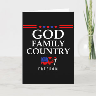 God Family Country Us Flag Christian Saying Dom Je Card