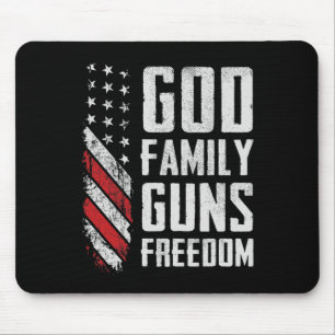 God Family Guns Freedom - Pro Gun Christian Usa Fl Mouse Pad