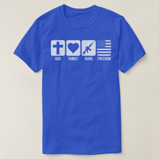 GOD FAMILY GUNS FREEDOMPro God Pro Gun American Fl T-Shirt (Design Front)