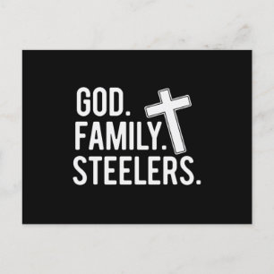 God Family Steelers Pro Us Flag Father's Day Dad.p Announcement Postcard