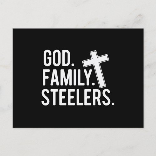 God Family Steelers Pro Us Flag Fathers Day Dadp Announcement Postcard