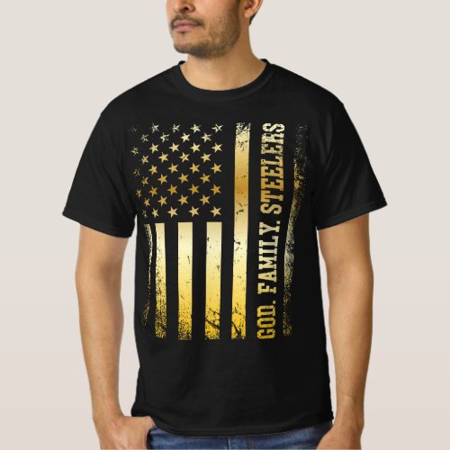 God Family Steelers Pro Us Flag Shirt Fathers Day