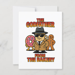 God Father from Bakery – Cartoon Coffee & Donuts Postcard