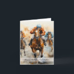God Father Horse Racing Birthday Card<br><div class="desc">Easy edit horse racing greeting card design,  perfect choice for all horse racing and sports fans,  make a great impression with this card design today.</div>