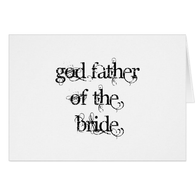 God Father of the Bride Cards (Front Horizontal)