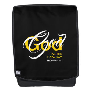 GOD FINAL SAY Proverbs Christian Scripture Black Backpack