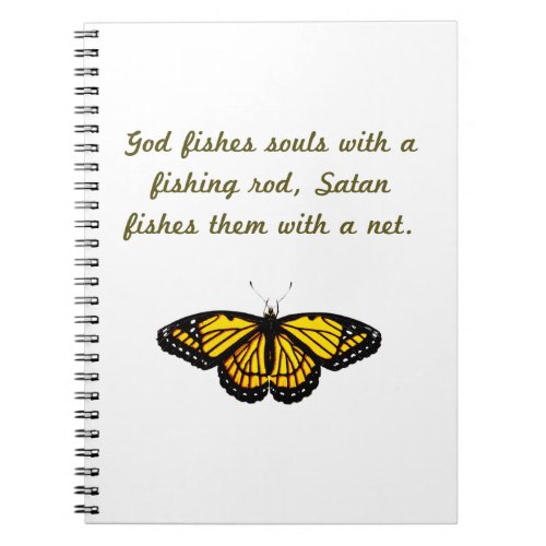 God Fishes Souls With A Fishing Rod Notebook