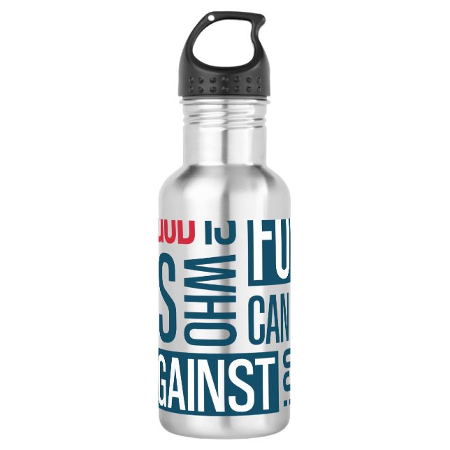 God for us stainless steel water bottle (Front)