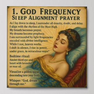 God Frequency Sleep Alignment Prayer Vintage Repli Peel And Stick Photo Tile