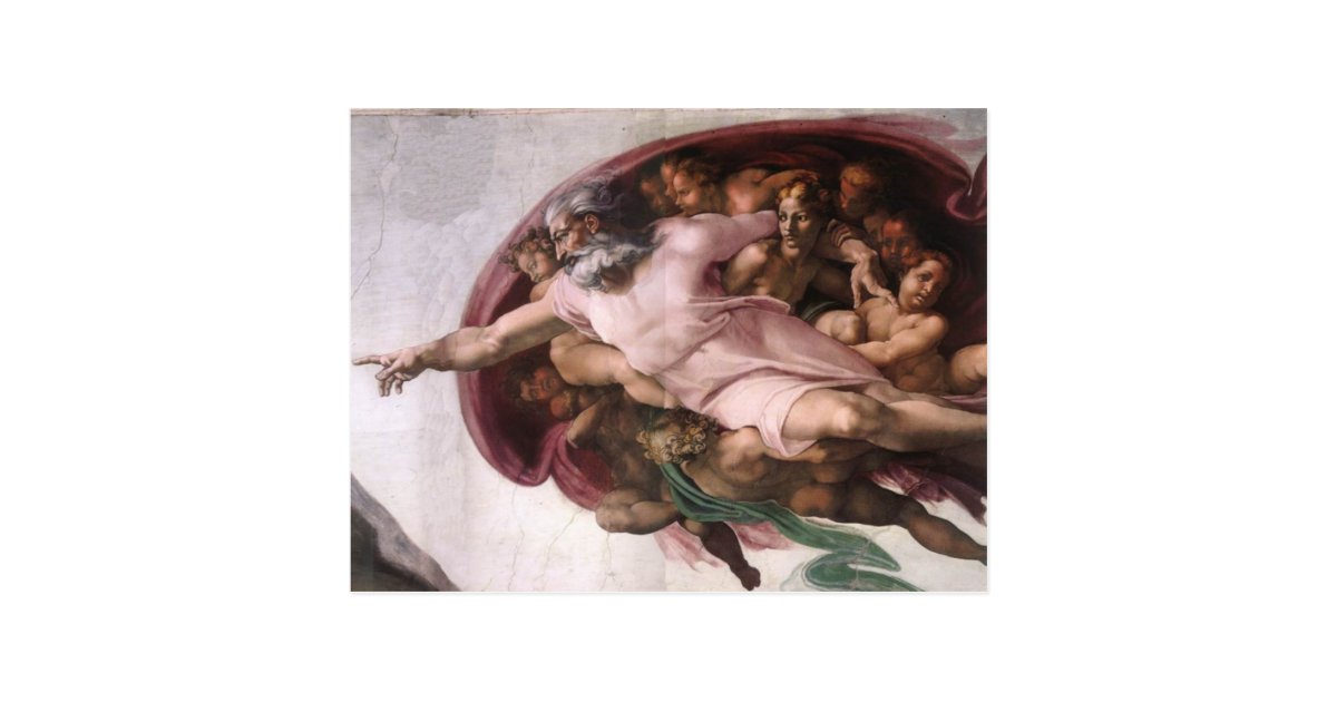 God from Creation of Adam in detail Postcard | Zazzle.com