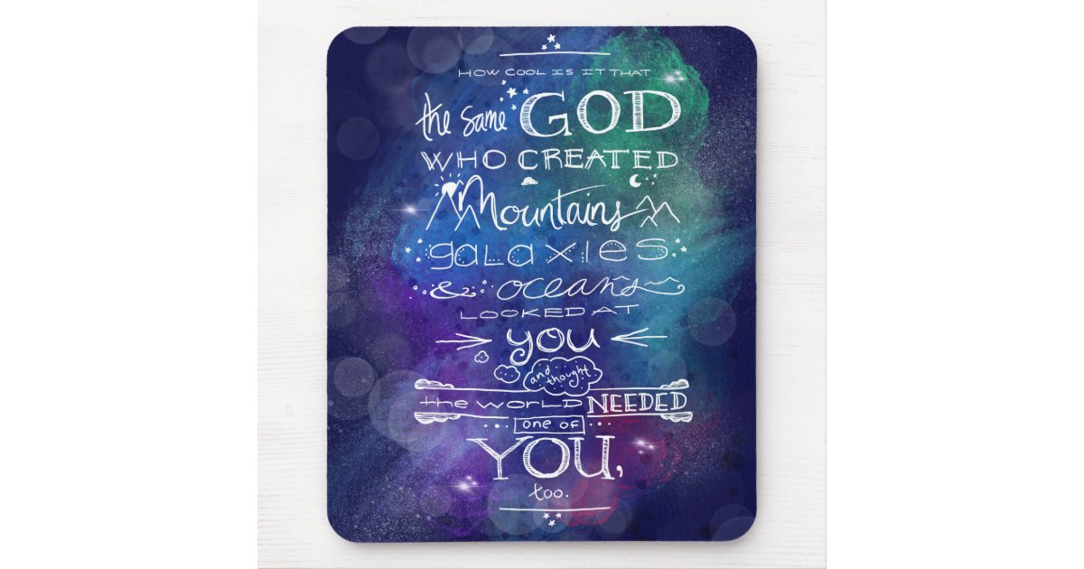 God galaxy quote astronomy christian gift mouse pad