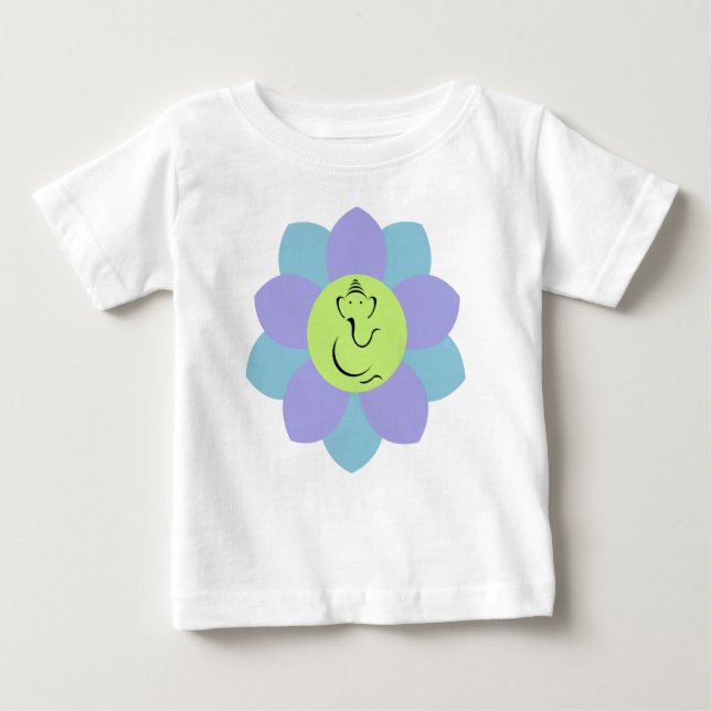 God Ganesh Flower pattern Baby T-Shirt (Front)