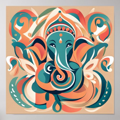 God Ganesha Abstract Design Poster